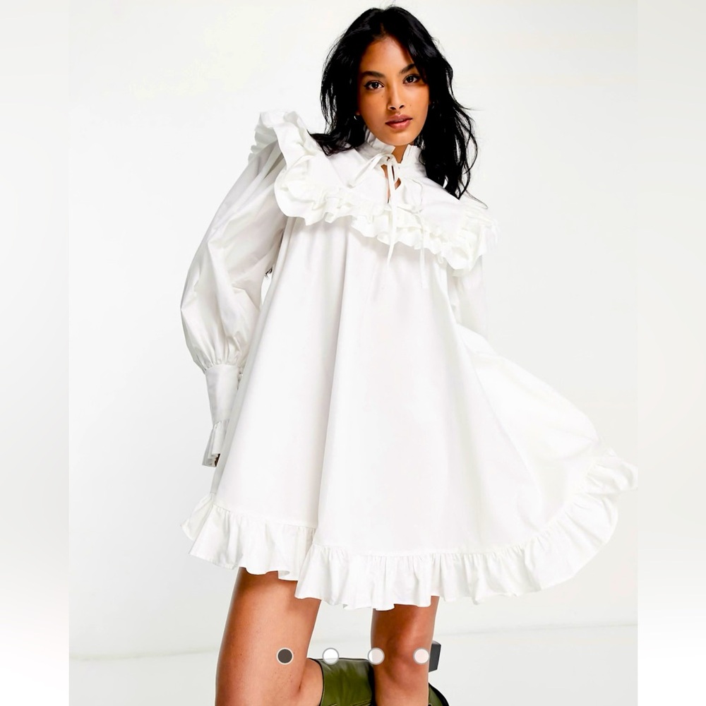 ASOS edition ruffle yoke mini dress